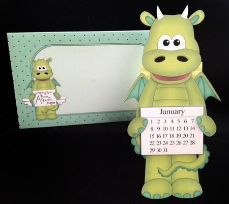 3D On the Shelf Everlasting Calendar Kit - Little Friendly Dragon Draken by Carol Bath 