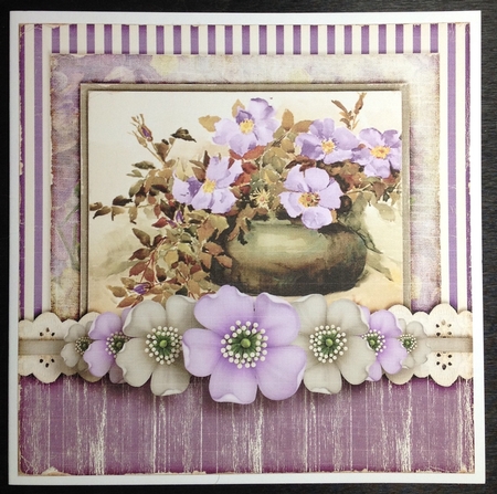 Vintage Birthday Flowers Card Kit 1055 by Carol Bath 