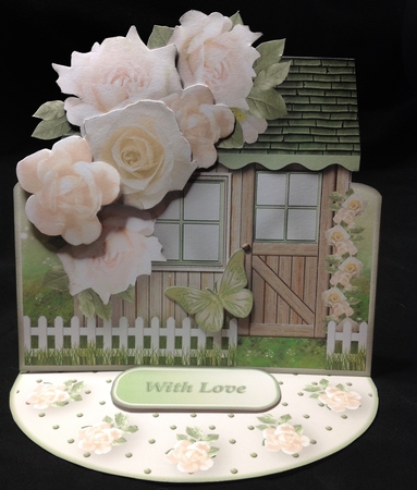 Cream Posy - Garden Shed Easel Card MIni Kit by Carol Bath 