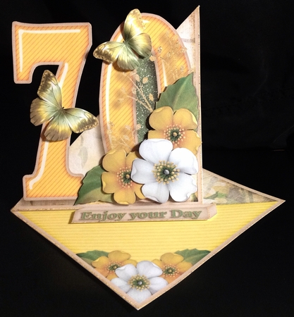 Vintage Easel 70th Birthday Card Kit 1181 by Carol Bath 