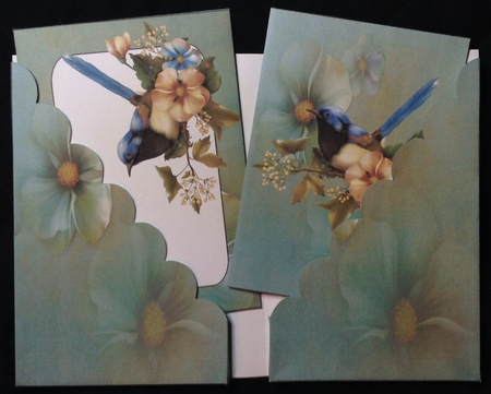 blue flowers notelet folder by Carol Bath 