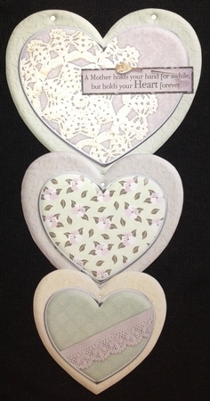 Lavender Dreams Hanging Hearts Trio by Carol Bath 