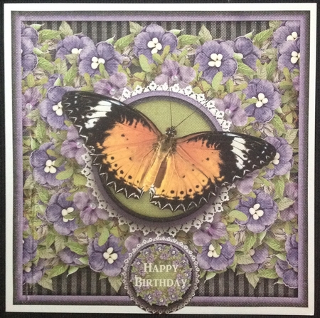 Beautiful Wreath Butterfly Card Topper 1242 by Carol Bath 