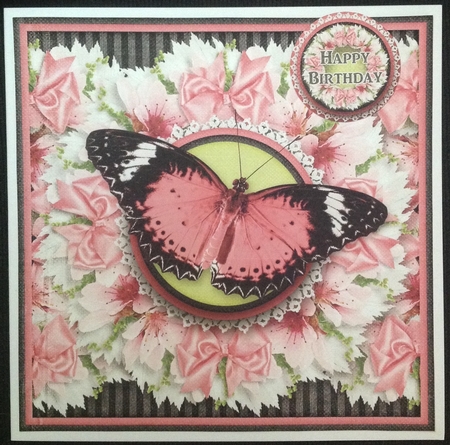 Beautiful Wreath Butterfly Card Topper 1244 by Carol Bath 