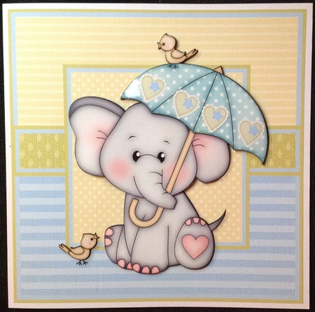 Ella with Umbrella Blue Mini Kit  - New Baby Boy/Baby Shower by Carol Bath 