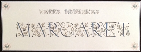 Large DL name card (Margaret) by Carol Bath 