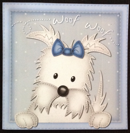 Little Jock Westie Dog Scalloped Corner Stacker by Carol Bath 
