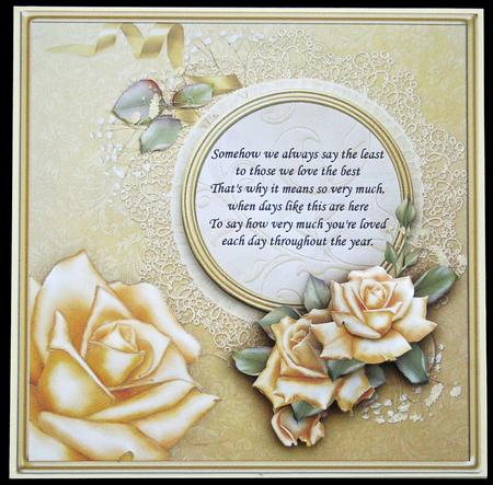 Golden Roses Square Topper & Decoupage by Carol Bath 