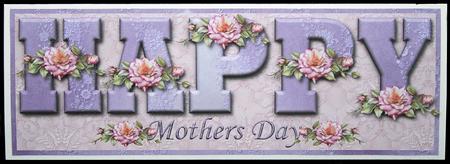 Pretty Roses Happy Mothers Day Large Dl Card Front - Easicut by Carol Bath 
