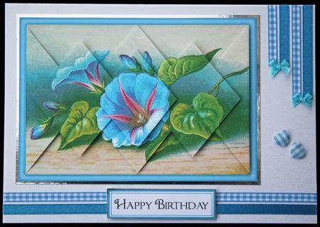Blue Morning Glory - Diamond Stacker Card by Carol Bath 
