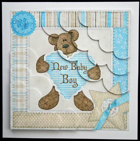New Baby Boy with Wavey Edge Duo Corner Stacker by Carol Bath 