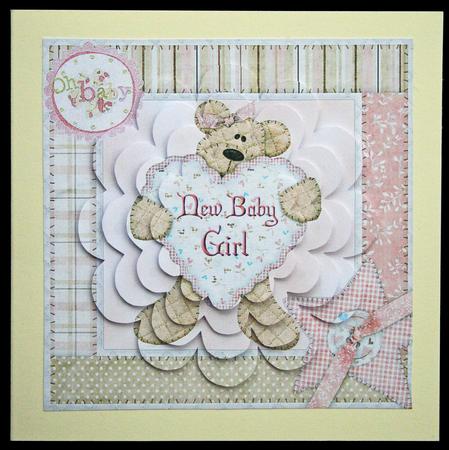 New Baby Girl with Flower Shaped Pyramage by Carol Bath 