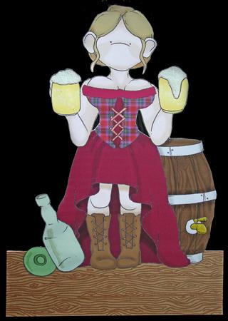Beer Keller Doodles Large Image by Carol Bath 