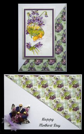 Purple Flowers Duodeco Backing by Carol Bath 