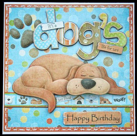 Its a Dog's Life for Sure Birthday Square Card Front by Carol Bath 