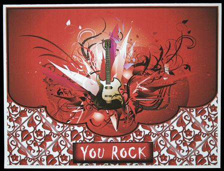 Red Guitar Scallop Edge Stacker by Carol Bath 