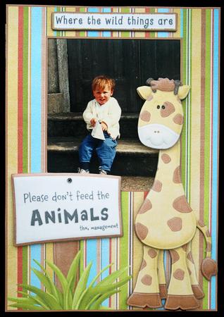 Giraffe Photo Card Front with Decoupage by Carol Bath 