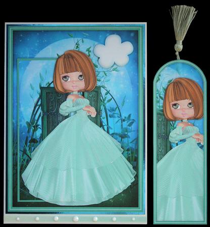 Teal Shimmers - Bookmark Pocket Card by Carol Bath 