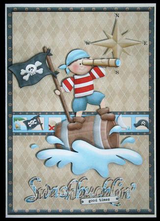 Land Ahoy! Card Front with Decoupage by Carol Bath 