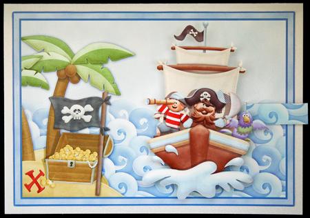 Pirate Life Animated Moveable Decoupage by Carol Bath 