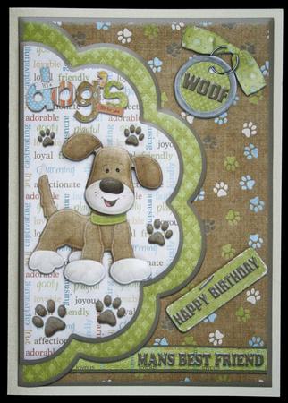 Double Scallop Envelope Card Front Mans Best Friend by Carol Bath 