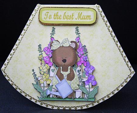 Bear in the Garden Wobble Card by Carol Bath 