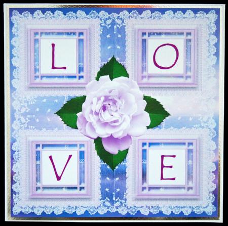 8"x8" Pink Rose Memory Card or Scrapbook Page by Carol Bath 