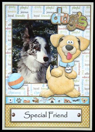 Its a Dogs Life No2 Photo Card Front with Decoupage by Carol Bath 