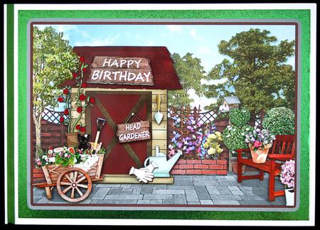 Gone for a Cuppa Gardening A4 by Carol Bath 