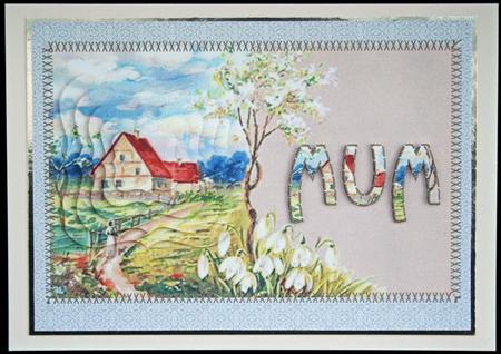 Vintage Country Scene Mothers Day Card Front by Carol Bath 