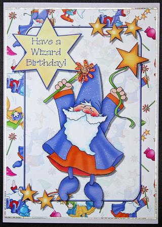 Have a Wizard Birthday! Decoupage Quick Card Front by Carol Bath 