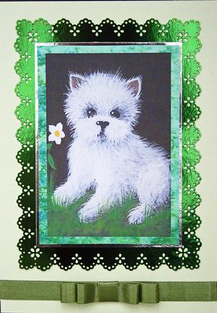 4 Cute Westie Toppers with Borders by Carol Bath 
