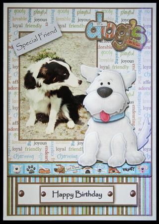 Its a Dogs Life Photo Card Front with Decoupage by Carol Bath 