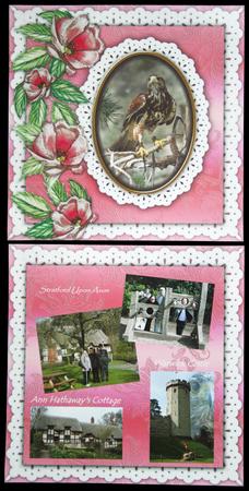 Pink Floral Watercolour Frame Scarpbooking Quick Page Kit by Carol Bath 