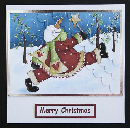 Marching Through the Snow Scallop Corner Side Stacker by Carol Bath 