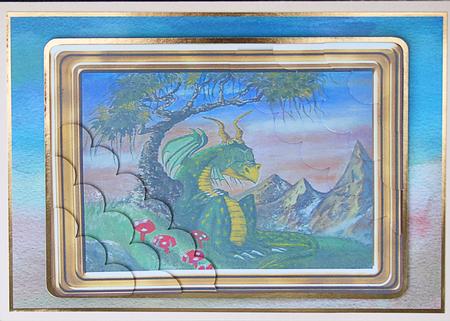 Dragon Birthday Scalloped Side Stacker by Carol Bath 