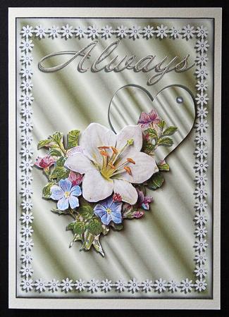 Always Vintage Floral Quick Card Front with Decoupage by Carol Bath 