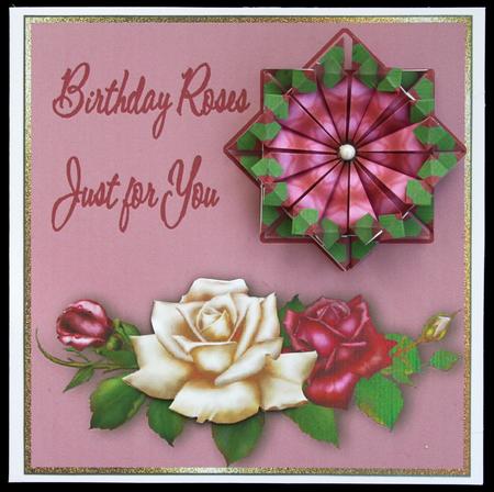 Birthday Roses - Teabag Tiles + Card Front by Carol Bath 