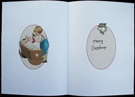 A Vintage Christmas Child in Cradle Insert by Carol Bath 