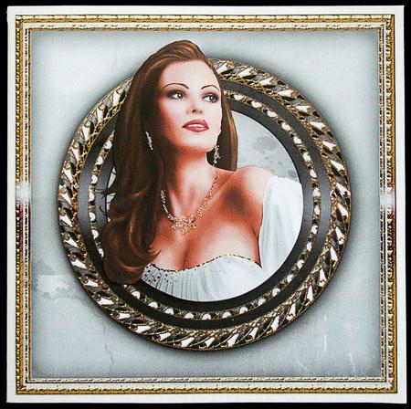 Art Deco Pearl Cameo 8x8 (white) by Carol Bath 