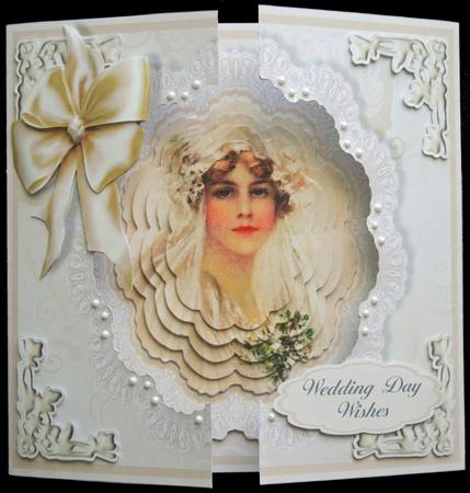 Open Fronts 7x7" Gatefold Card Kit - Vintage Bride by Carol Bath 
