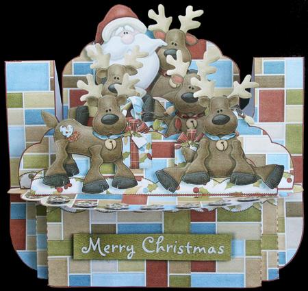 Deer Friends 3D Shelf Card Kit with Card Box by Carol Bath 