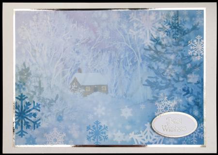 Cabin in Snow Background 1 by Carol Bath 