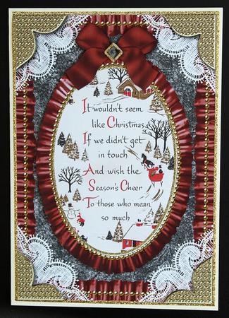 It Wouldn't Seem Like Christmas Lace N Ruffles Card Front by Carol Bath 
