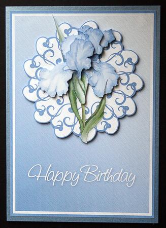 Blue Iris Card Front by Carol Bath 