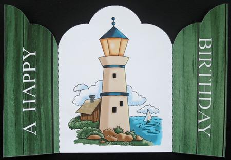 Lighthouse Male Birthday Gate Fold by Carol Bath 