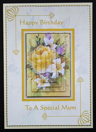 Yellow Floral Card Front to a Special Mum by Carol Bath 
