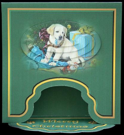 Christmas Dog Drop Flap Card by Carol Bath 