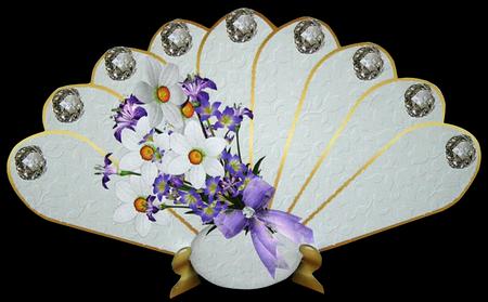Flowers with Fan by Carol Bath 