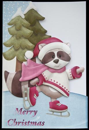 Xmas Racoon by Carol Bath 